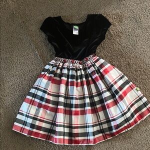 Dollie & Me Black and Plaid Kids Formal Dress